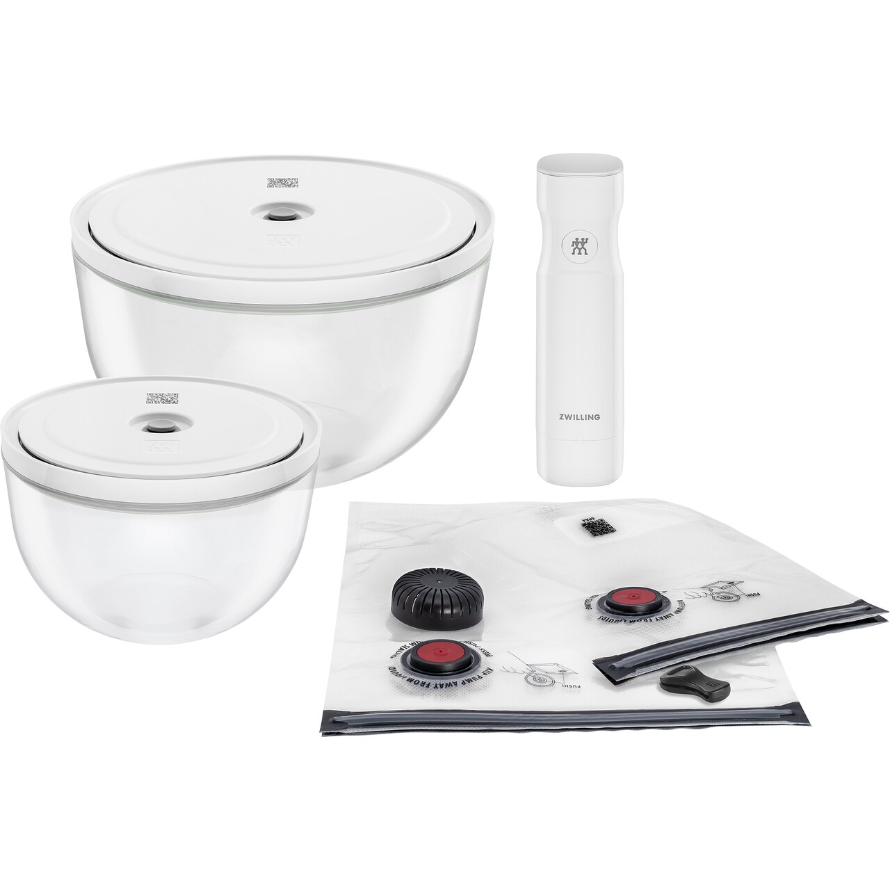 ZWILLING Fresh & Save BOWLS 9-pc Glass Vacuum Bowl Starter Set